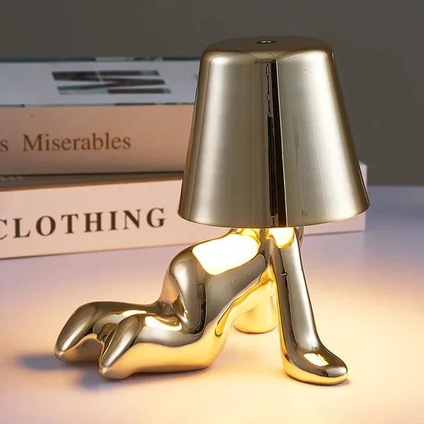 Unikalna i Nastrojowa Lampa Stołowa - GlowCraft-Naomi-Lamp - Srebrny-Trend Polska