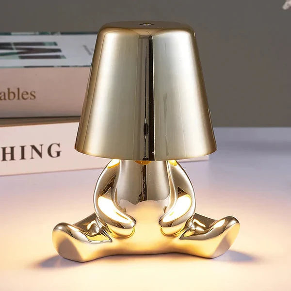 Unikalna i Nastrojowa Lampa Stołowa - GlowCraft-Patrick-Lamp - Srebrny-Trend Polska