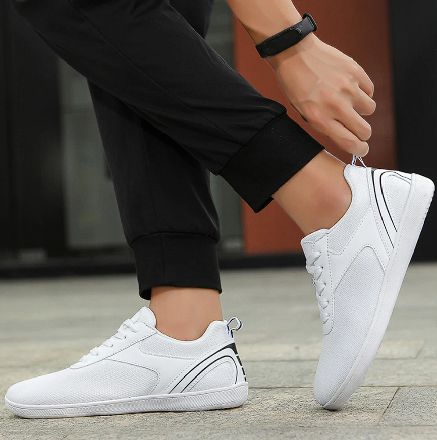 Uniseksowe buty barfuss z elastyczną podeszwą i oddychającą cholewką – Luno-Biały-37-Trend Polska
