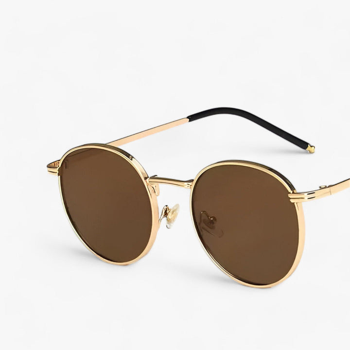 Uniseksowe okulary przeciwsłoneczne z okrągłymi soczewkami – Nova-Gold Braun-Trend Polska