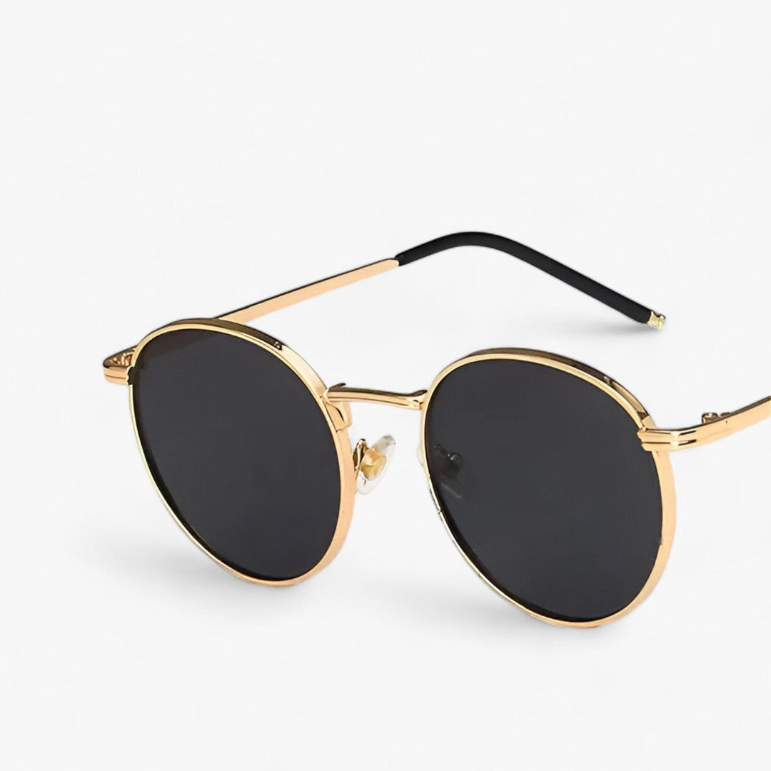 Uniseksowe okulary przeciwsłoneczne z okrągłymi soczewkami – Nova-Gold Szary-Trend Polska