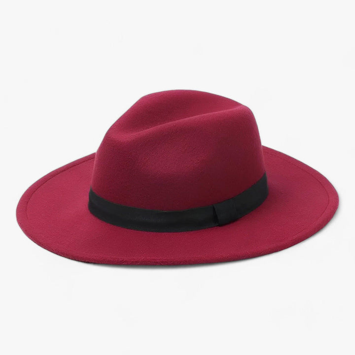 Uniseksowy vintage fedora – Ardent-Burgund czerwony-Trend Polska