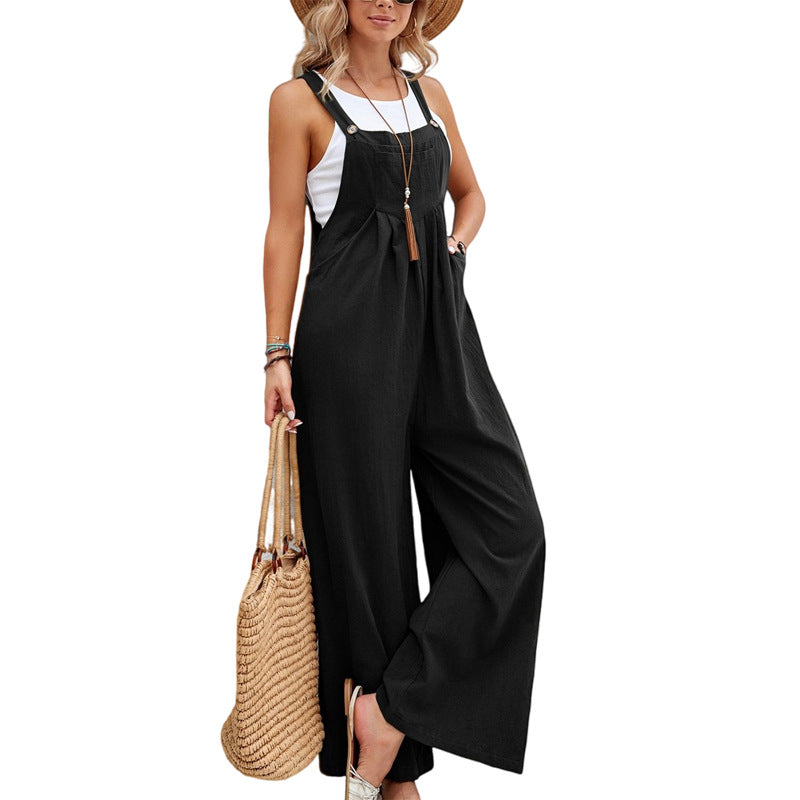 Urban Chic damskie ogrodniczki z kieszeniami – Liv-Czarny-S-Trend Polska