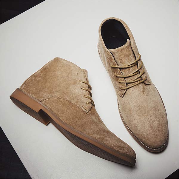 UrbanStride Classic | Stylowe Półbuty Męskie z Sznurówkami-Khaki-38-Trend Polska