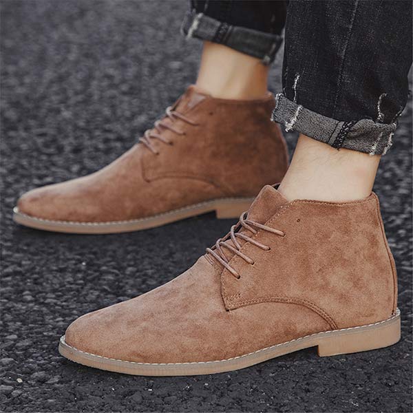 UrbanStride Classic | Stylowe Półbuty Męskie z Sznurówkami-Khaki-38-Trend Polska