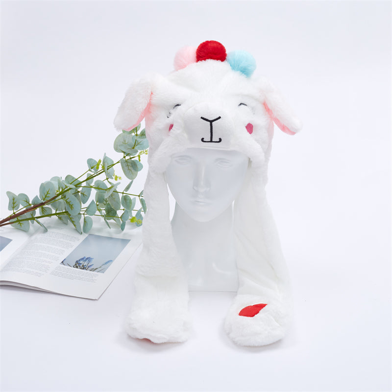 Urocza Czapka z Ruchomymi Uszami – Czapka BunnyBounce-Alpaca-Trend Polska