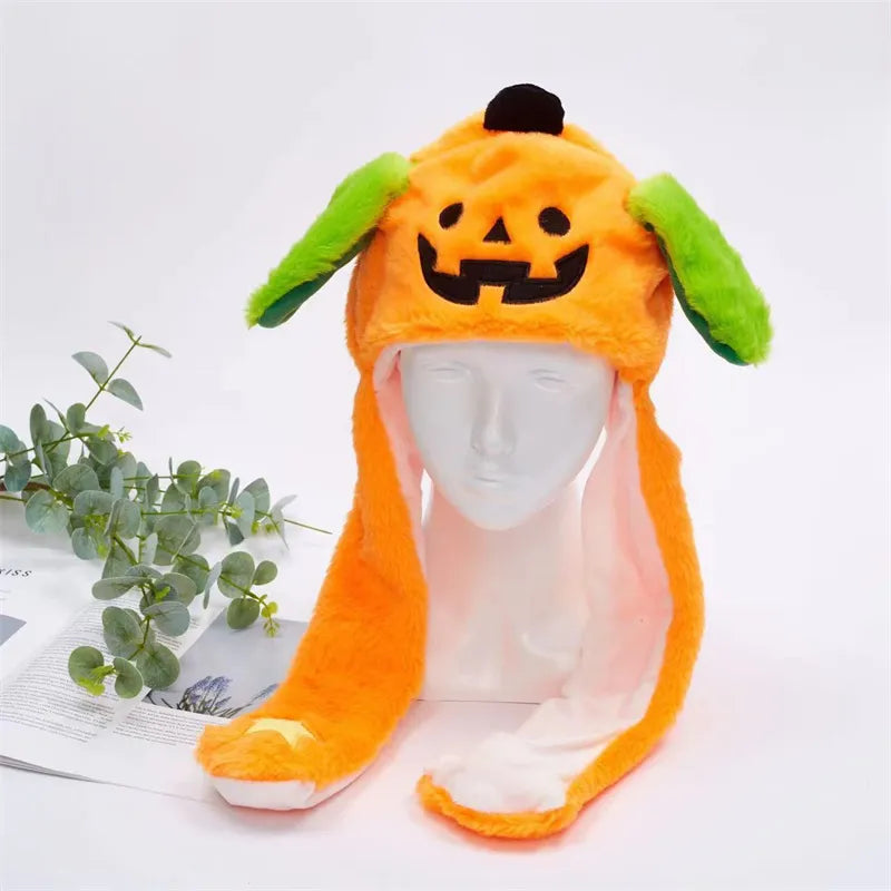 Urocza Czapka z Ruchomymi Uszami – Czapka BunnyBounce-Dynia Halloween-Trend Polska