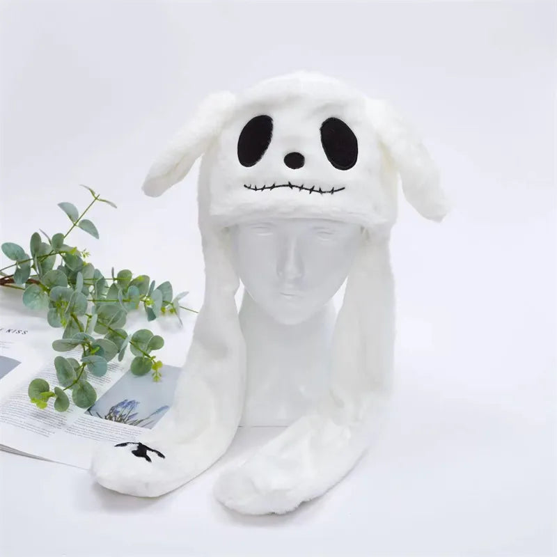 Urocza Czapka z Ruchomymi Uszami – Czapka BunnyBounce-Szkielet Halloween-Trend Polska