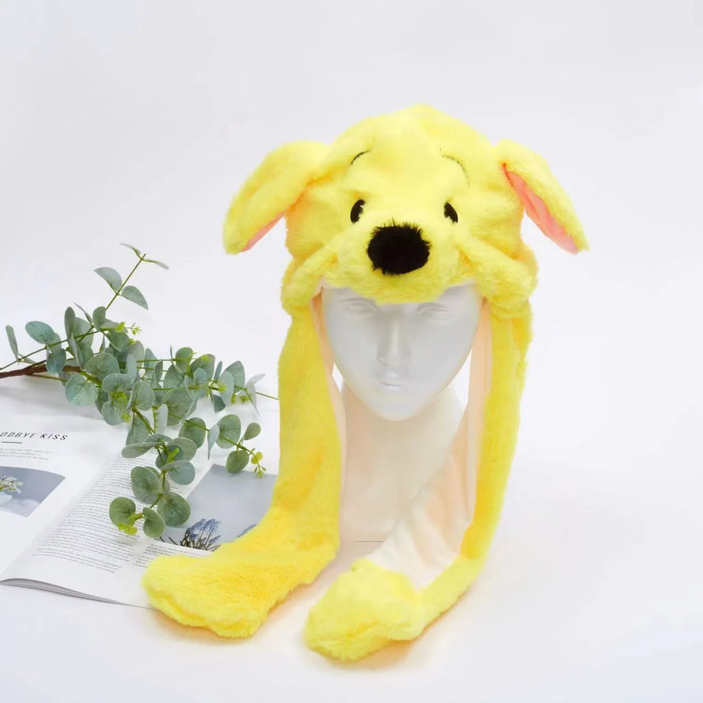 Urocza Czapka z Ruchomymi Uszami – Czapka BunnyBounce-Żółty Pies-Trend Polska