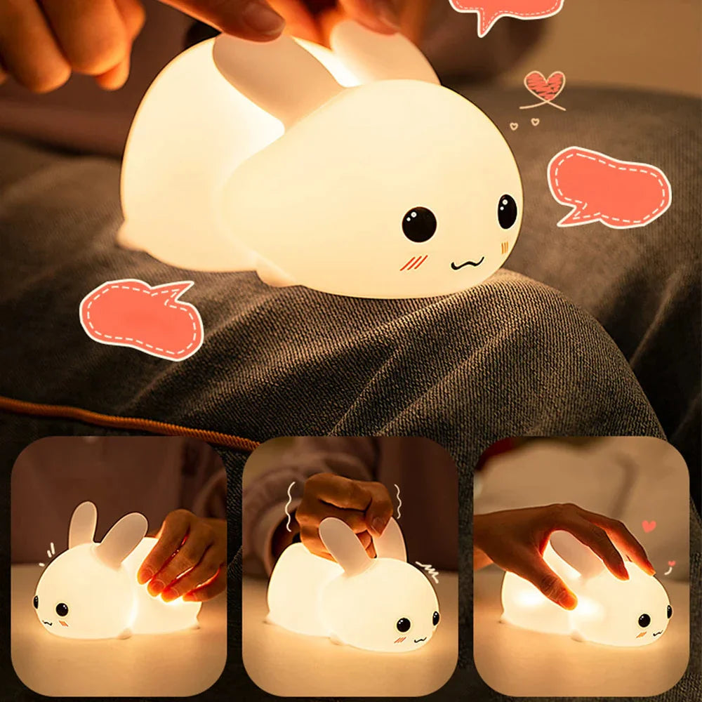 Urocza Lampa Nocna Króliczek - BunnyGlow-Ciepły dowcip-Trend Polska