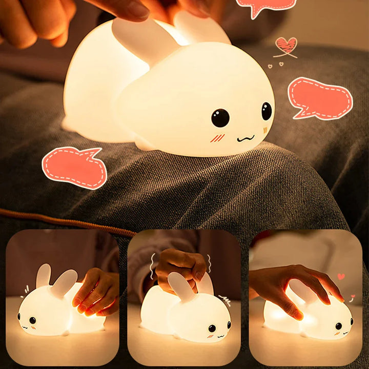 Urocza Lampa Nocna Króliczek - BunnyGlow-Ciepły dowcip-Trend Polska