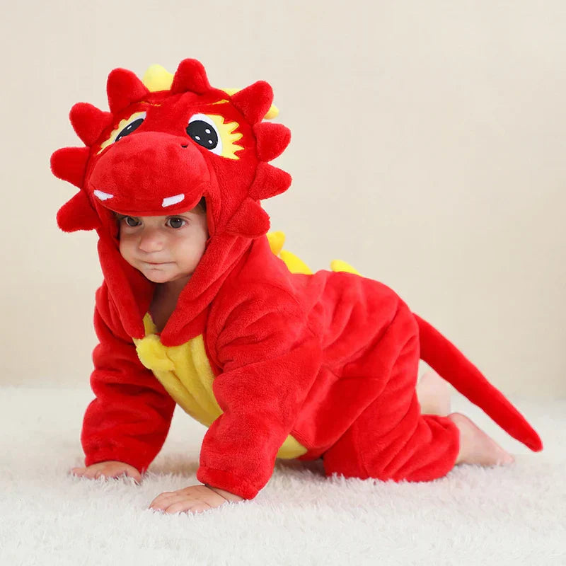 Urocze zwierzęta dziecięce body - SnugglePals-Czerwony dinozaur-70 (0-6 miesięcy)-Trend Polska