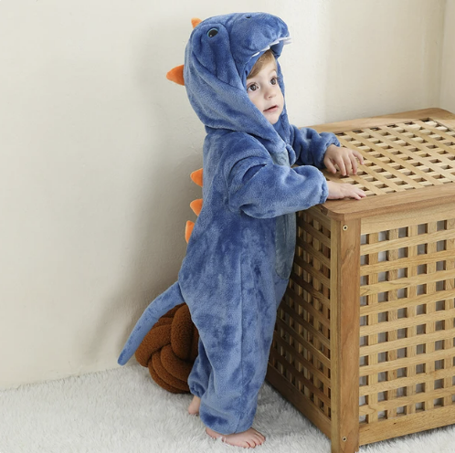 Urocze zwierzęta dziecięce body - SnugglePals-Niebieski dinozaur-70 (0-6 miesięcy)-Trend Polska