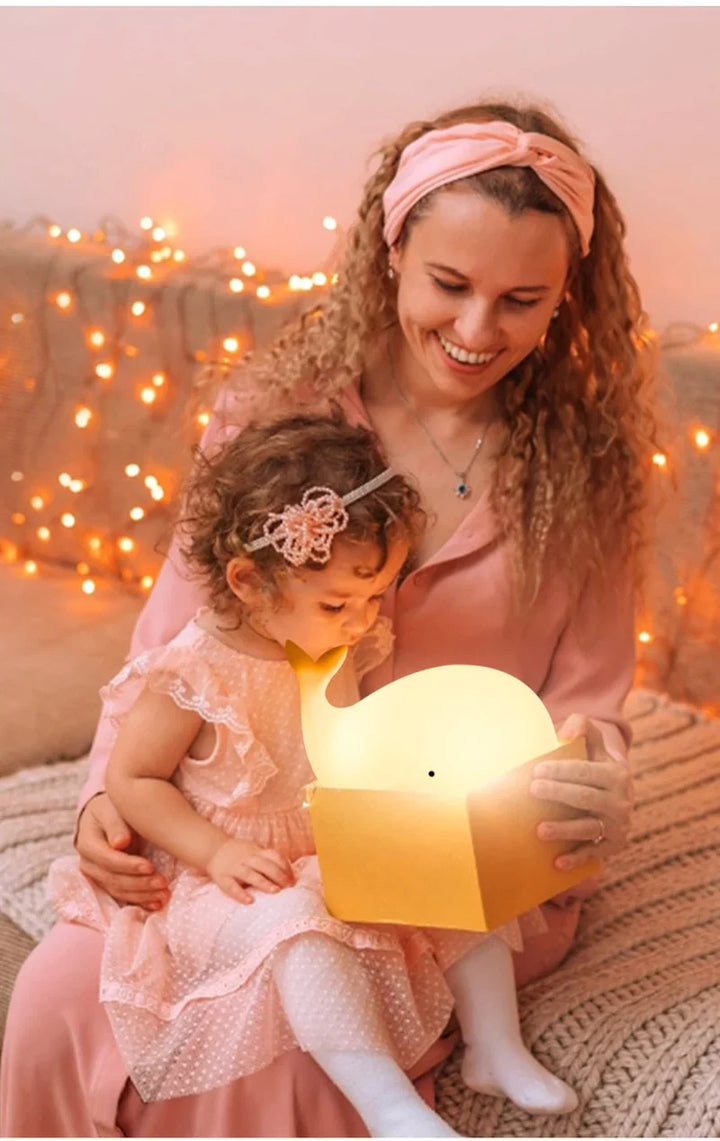 Uroczy Lampka Nocna Wieloryb z Zmieniającymi się Kolorami - GlowWhale-Trend Polska