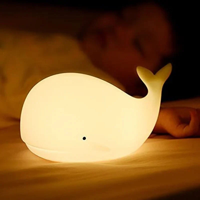 Uroczy Lampka Nocna Wieloryb z Zmieniającymi się Kolorami - GlowWhale-Trend Polska