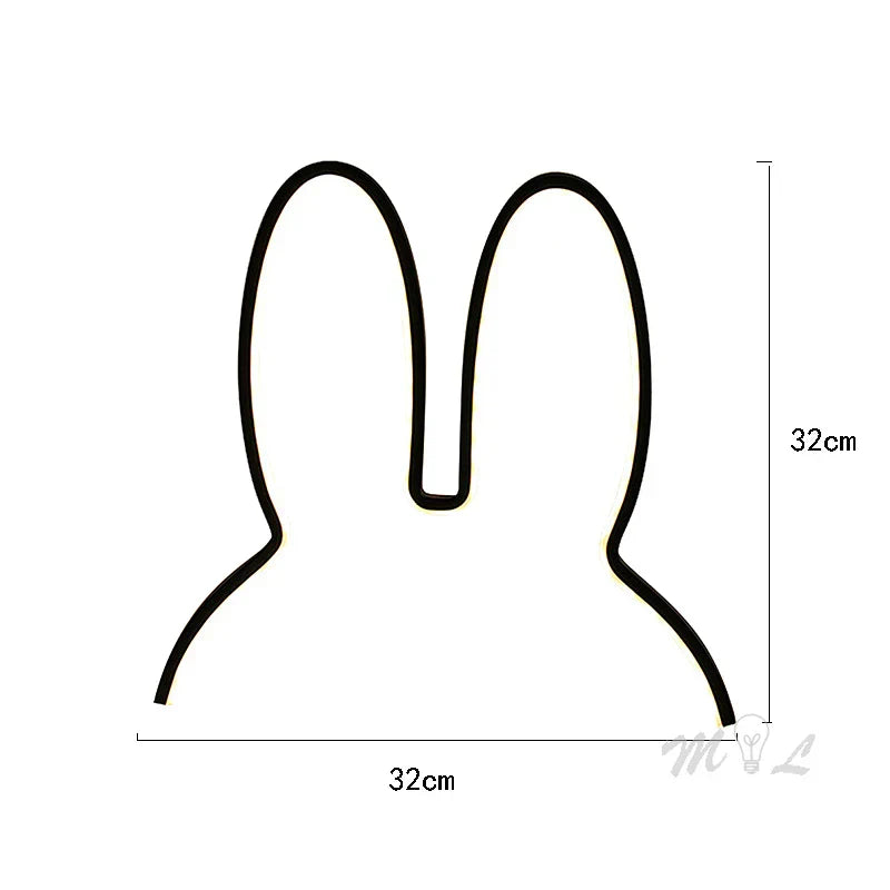 USB Ładowana Lampka nocna w kształcie królika z oświetleniem nastrojowym - BunnyLight-Czarny-Trend Polska