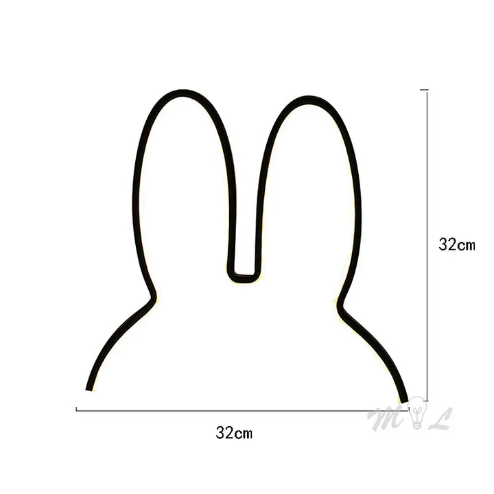 USB Ładowana Lampka nocna w kształcie królika z oświetleniem nastrojowym - BunnyLight-Czarny-Trend Polska