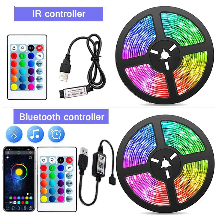 USB LED STRIPA Z ZMIANĄ KOLORY - RGB ŚWIATŁO DO DEKORACJI POKOI I OŚWIETLENIA TŁA TELEWIZORA-3-przyciskowy kontroler-1m-Trend Polska