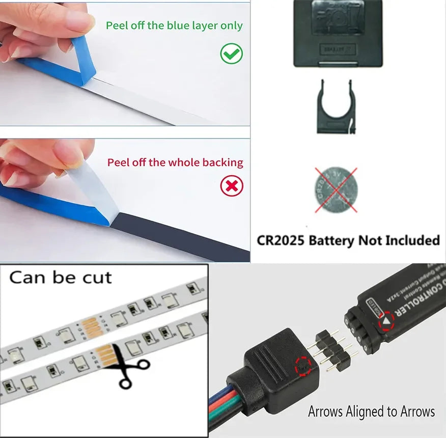 USB LED STRIPA Z ZMIANĄ KOLORY - RGB ŚWIATŁO DO DEKORACJI POKOI I OŚWIETLENIA TŁA TELEWIZORA-3-przyciskowy kontroler-1m-Trend Polska