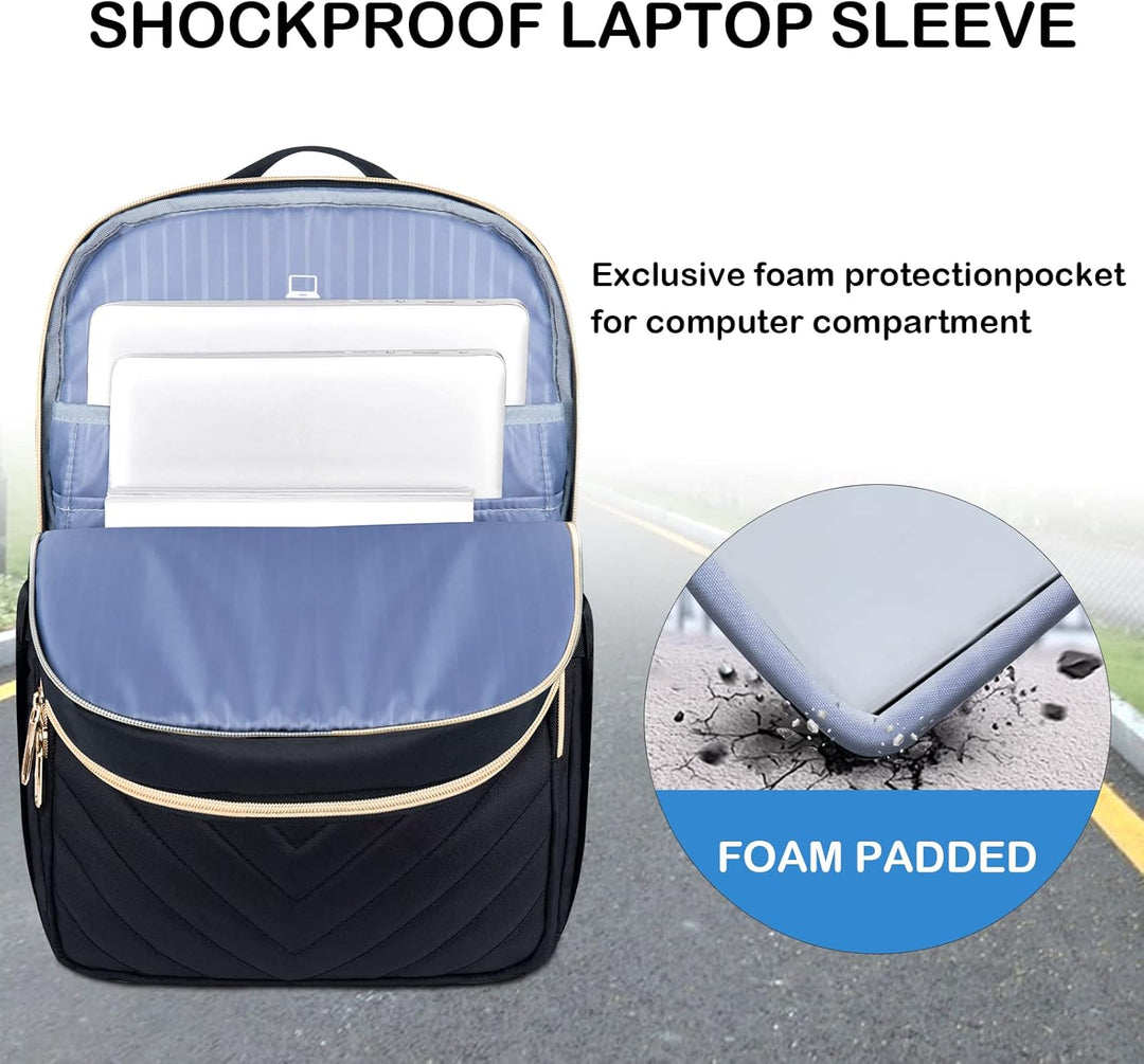 Lekki wodoodporny plecak na laptopa z portem USB – kompatybilny z 15,6"