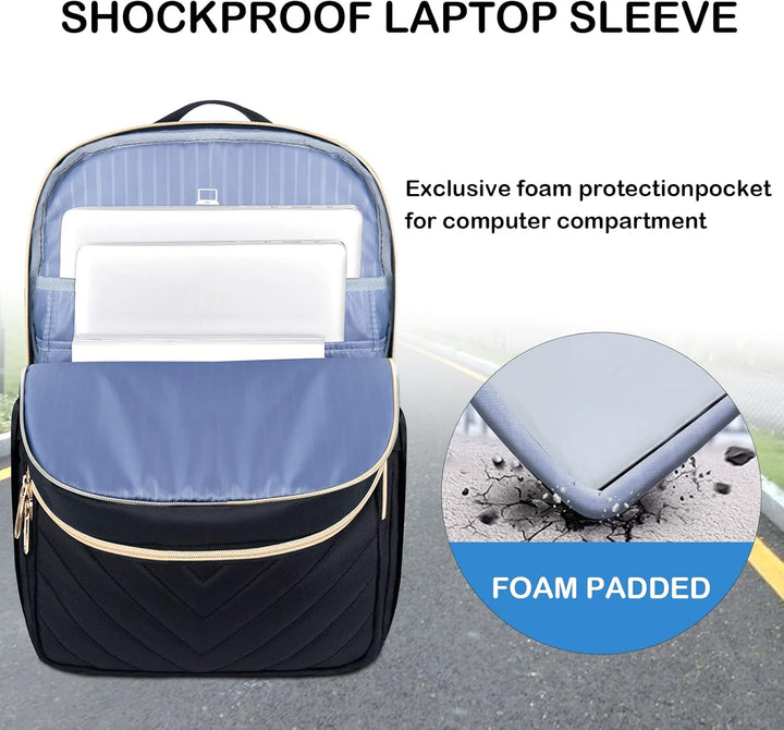 Lekki wodoodporny plecak na laptopa z portem USB – kompatybilny z 15,6"