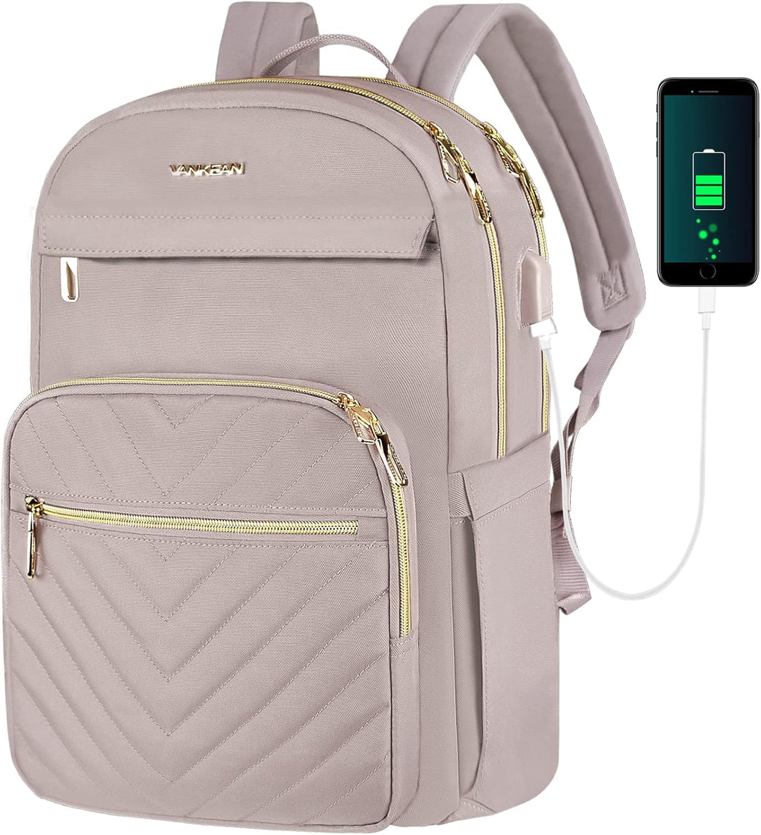 Lekki wodoodporny plecak na laptopa z portem USB – kompatybilny z 15,6"