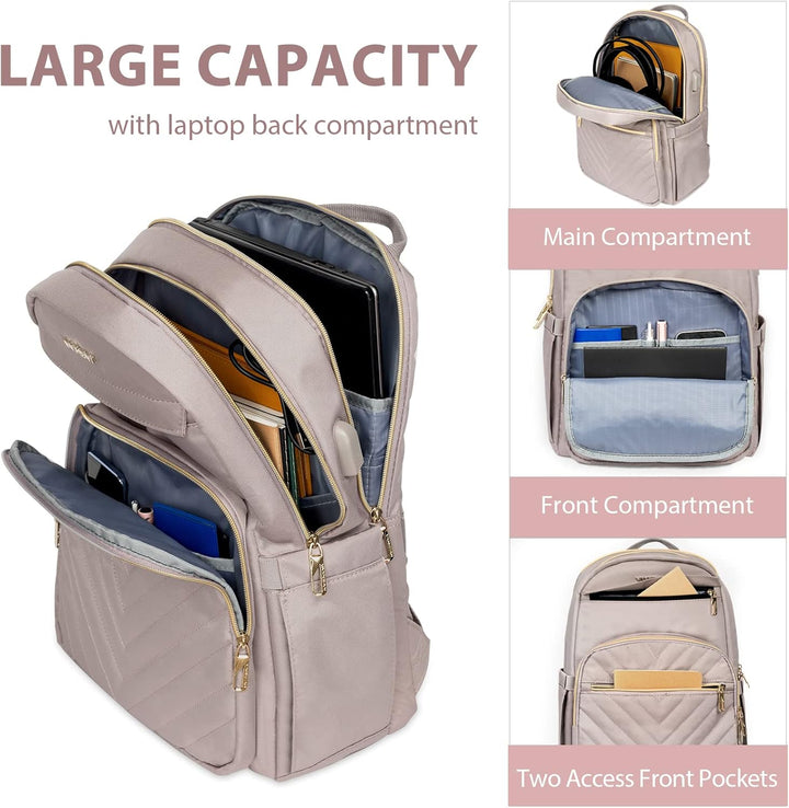 Lekki wodoodporny plecak na laptopa z portem USB – kompatybilny z 15,6"