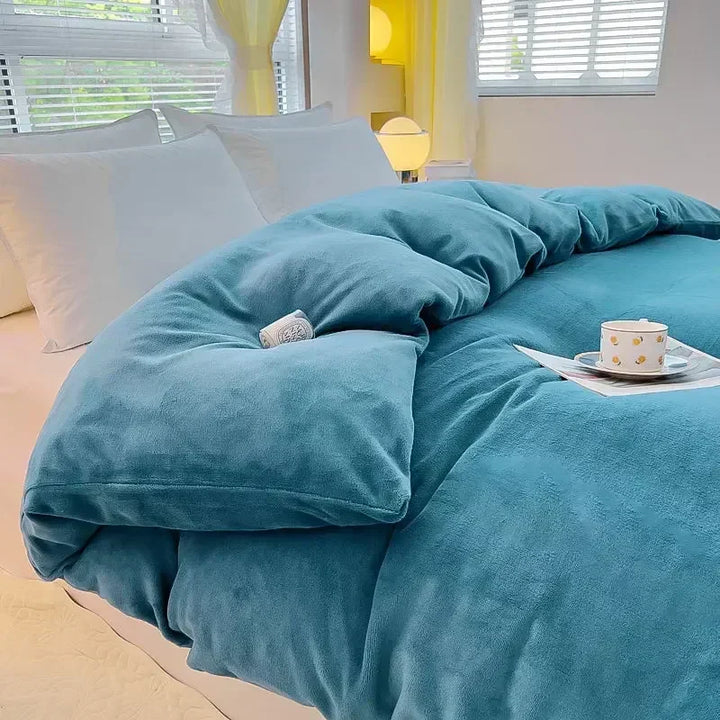 Verdikt Flanellen Fleece Dekbedovertrek - CozyCover-Bonenzand-150x200cm-Trend Polska