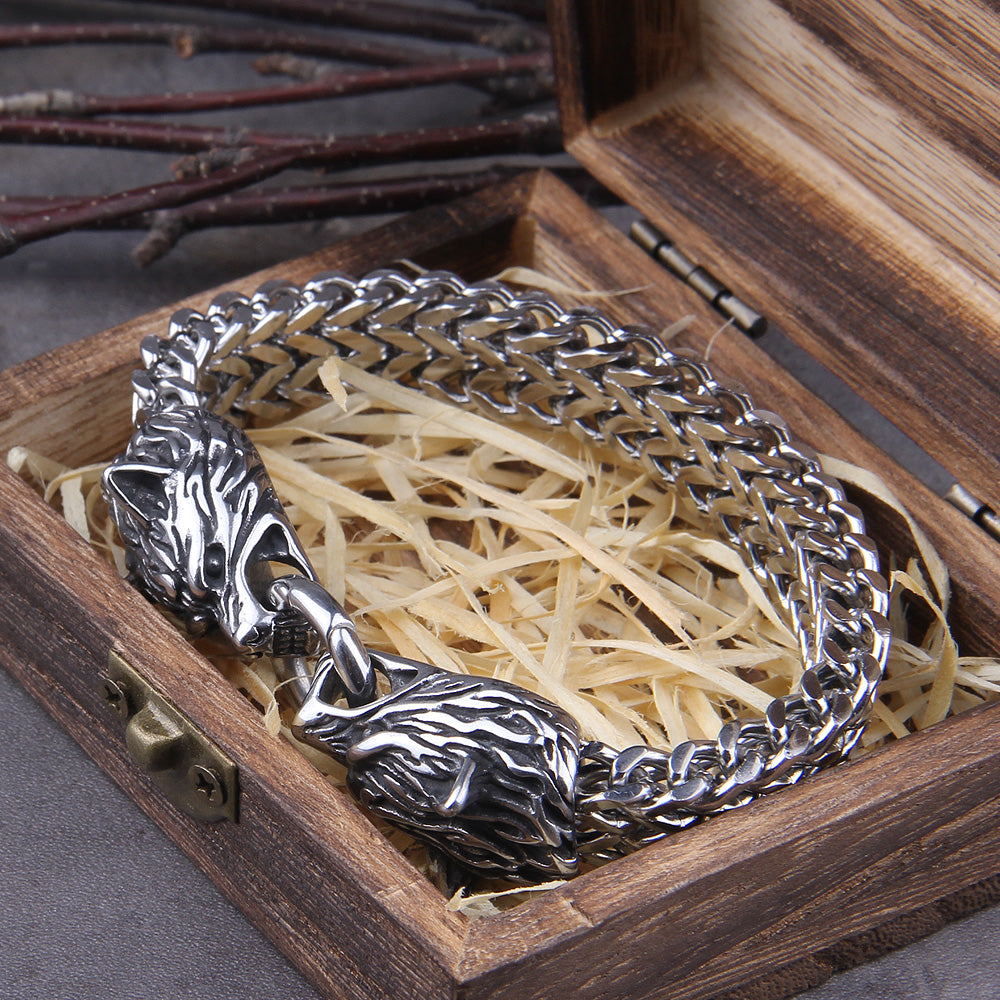 Viking Wolf Charm Bransoleta – Ragnar-19cm-Trend Polska