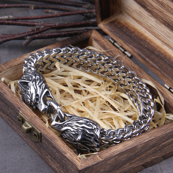 Viking Wolf Charm Bransoleta – Ragnar-19cm-Trend Polska
