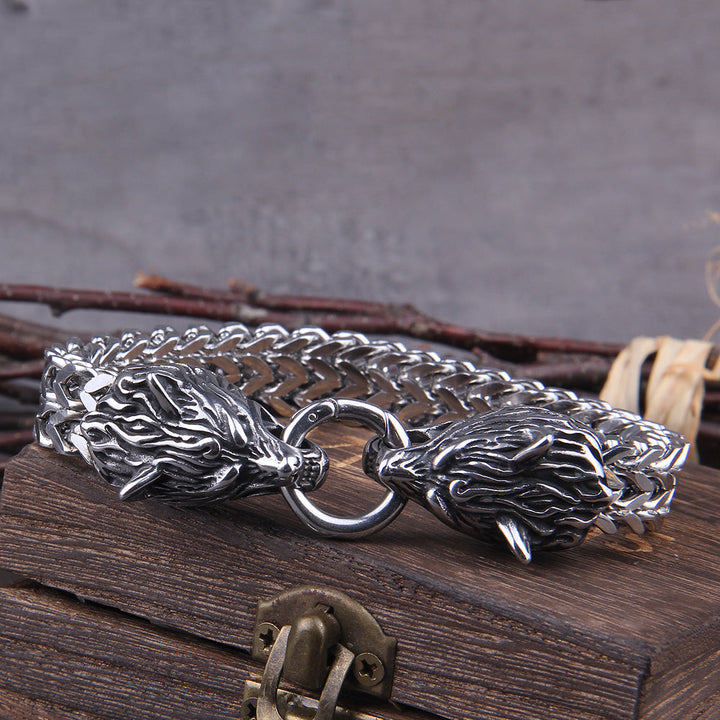 Viking Wolf Charm Bransoleta – Ragnar-19cm-Trend Polska