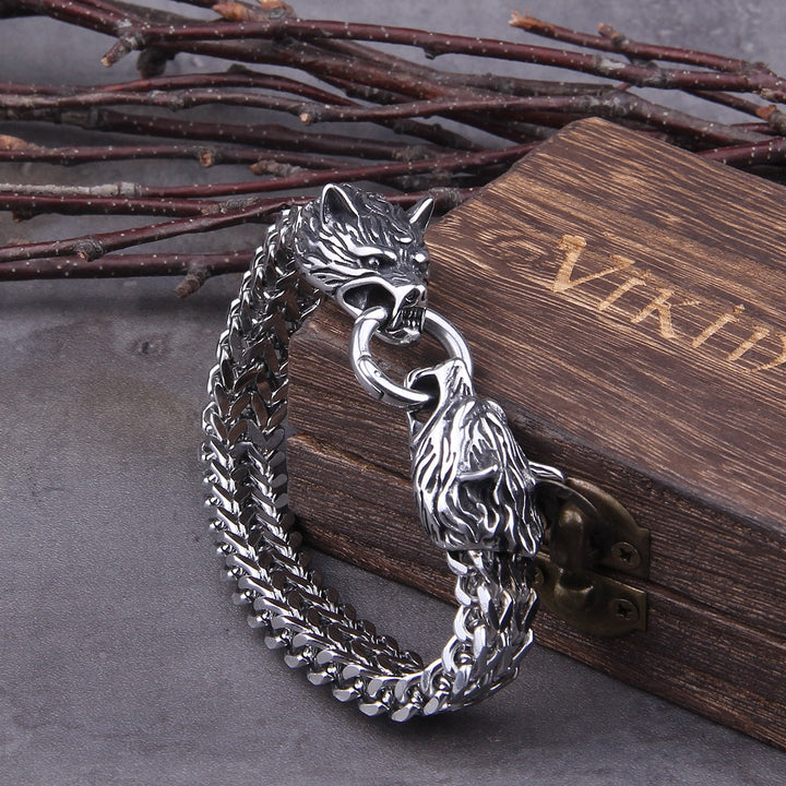 Viking Wolf Charm Bransoleta – Ragnar-19cm-Trend Polska