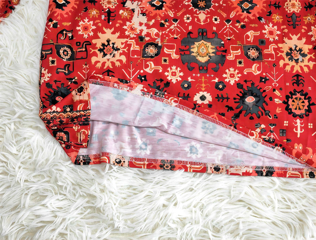 Vintage Azteken-Print Longsleeve - Wzór jesienny-S-Trend Polska