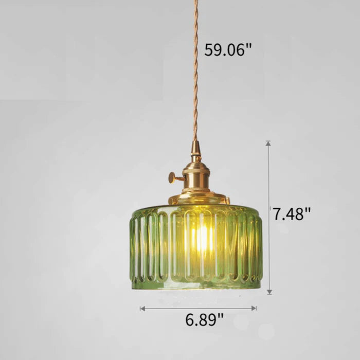 Vintage Kryształowa Lampa Wisząca - Celeste-Zielony-Niektóre Kop-Trend Polska