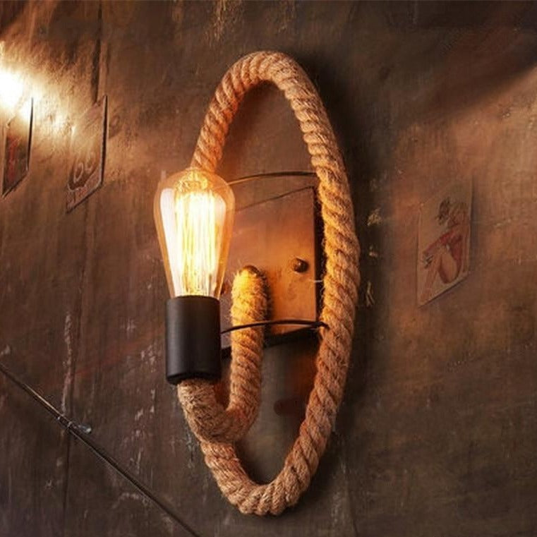 Vintage Lampa Ścienna z Liny - RusticRope-Ellips-Trend Polska