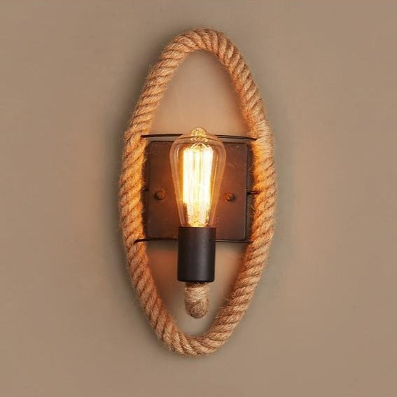 Vintage Lampa Ścienna z Liny - RusticRope-Okrągły-Trend Polska