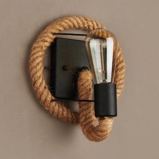 Vintage Lampa Ścienna z Liny - RusticRope-Okrągły-Trend Polska