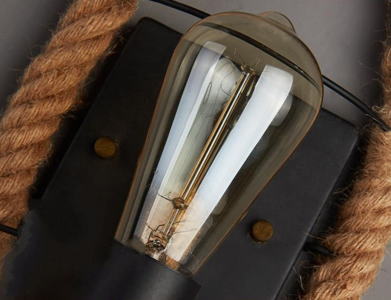 Vintage Lampa Ścienna z Liny - RusticRope-Okrągły-Trend Polska