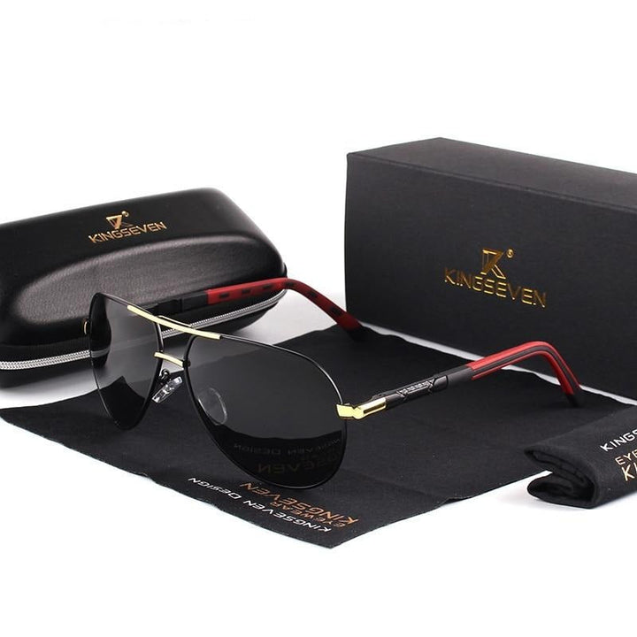 Vintage męskie okulary przeciwsłoneczne – Luca-Gold Schwarz-Trend Polska
