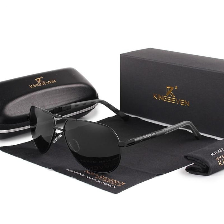 Vintage męskie okulary przeciwsłoneczne – Luca-Gold Schwarz-Trend Polska