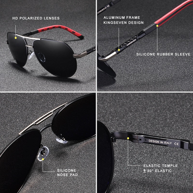 Vintage męskie okulary przeciwsłoneczne – Luca-Gold Schwarz-Trend Polska