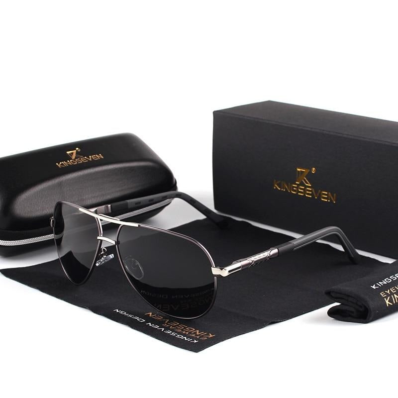 Vintage męskie okulary przeciwsłoneczne – Luca-Gold Schwarz-Trend Polska