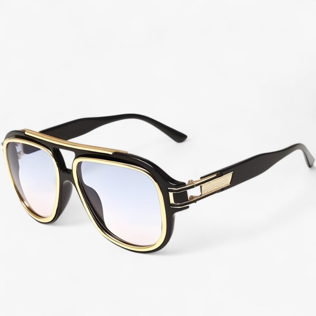 Vintage okulary przeciwsłoneczne z przyjaznym dla skóry designem – Lumis-Czarny Jasnoniebieski-Trend Polska