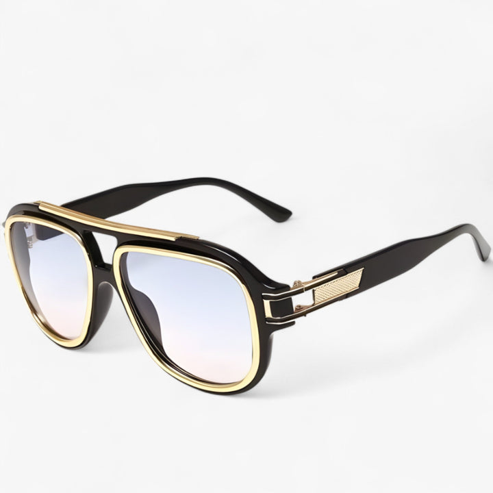 Vintage okulary przeciwsłoneczne z przyjaznym dla skóry designem – Lumis-Czarny Jasnoniebieski-Trend Polska