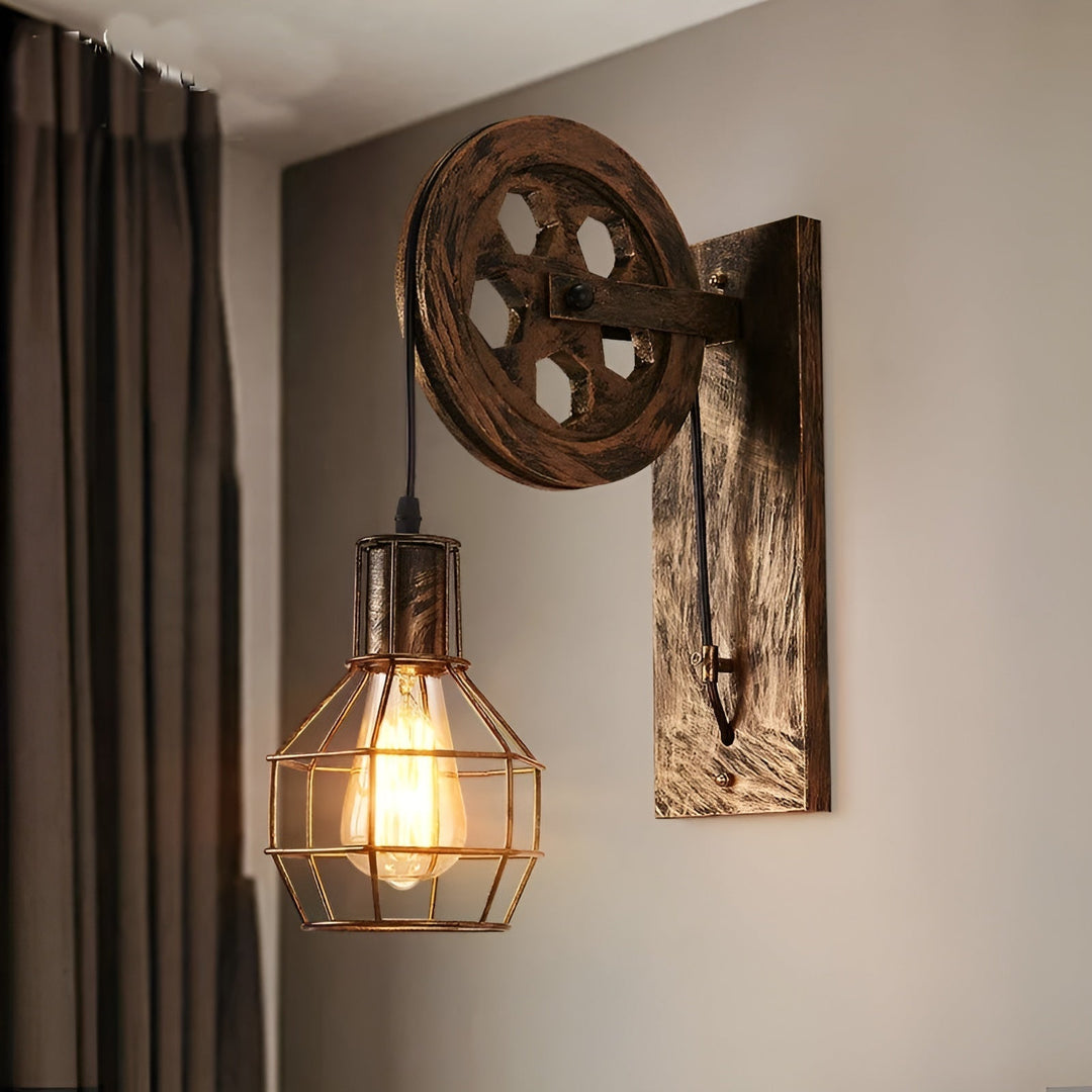Vintage przemysłowa lampa ścienna LED - IronGlare-Brąz-Trend Polska