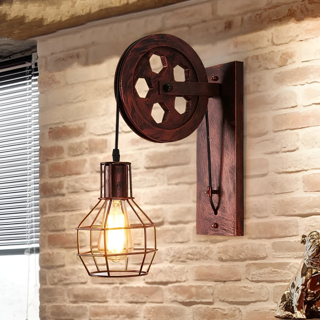 Vintage przemysłowa lampa ścienna LED - IronGlare-Czarny-Trend Polska