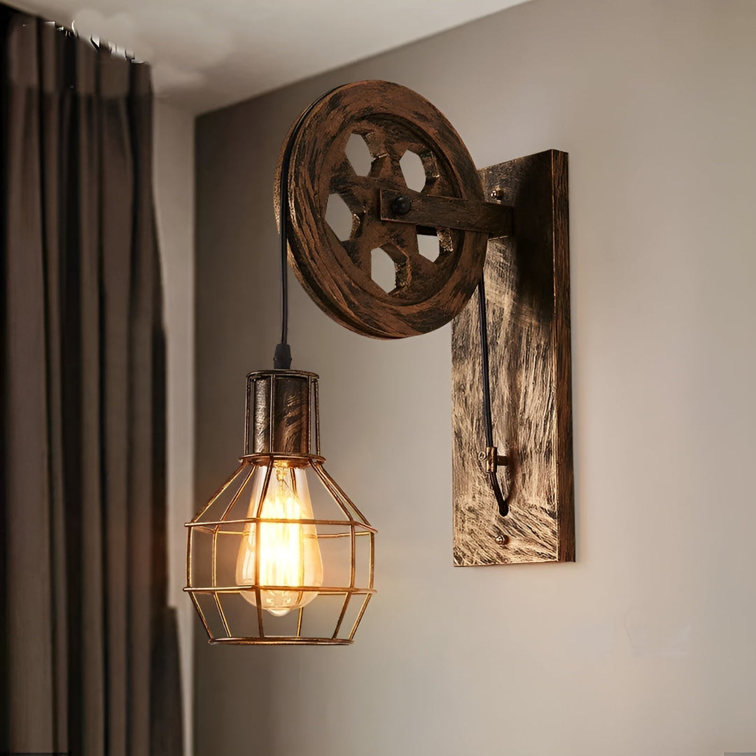 Vintage przemysłowa lampa ścienna LED - IronGlare-Czarny-Trend Polska