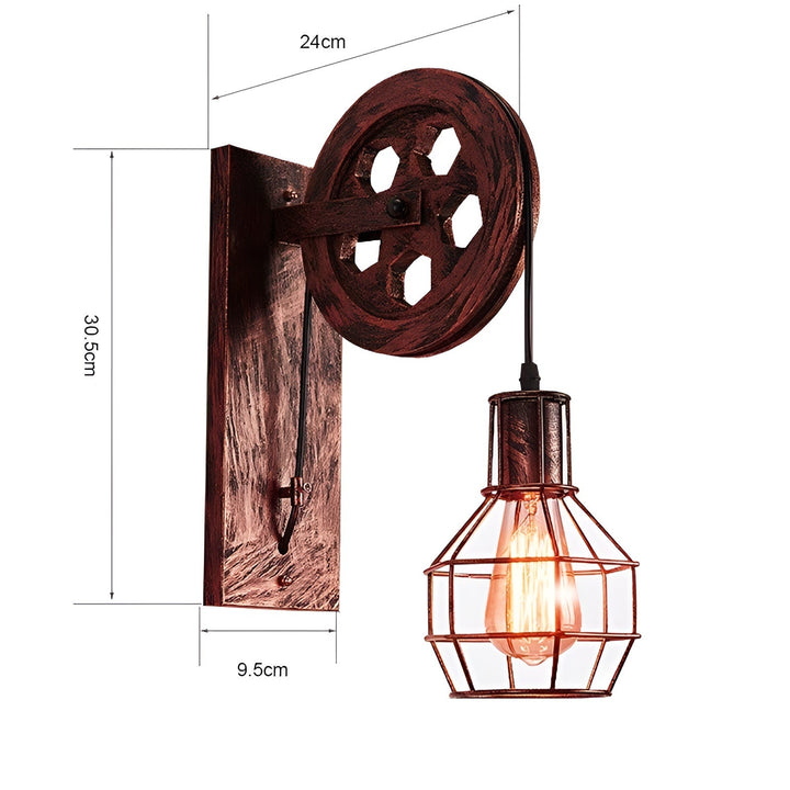 Vintage przemysłowa lampa ścienna LED - IronGlare-Czarny-Trend Polska