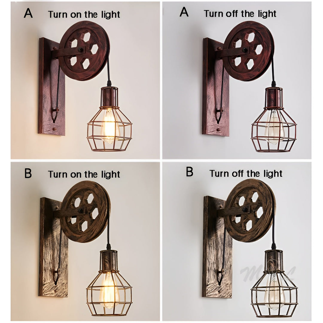Vintage przemysłowa lampa ścienna LED - IronGlare-Czarny-Trend Polska
