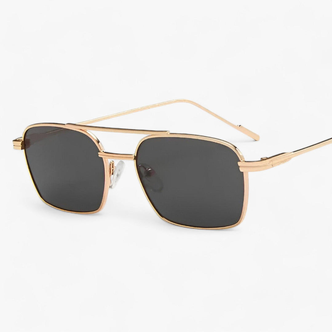 Vintage unisex okulary przeciwsłoneczne z podwójnym mostkiem – Aero-Gold Szary-Trend Polska
